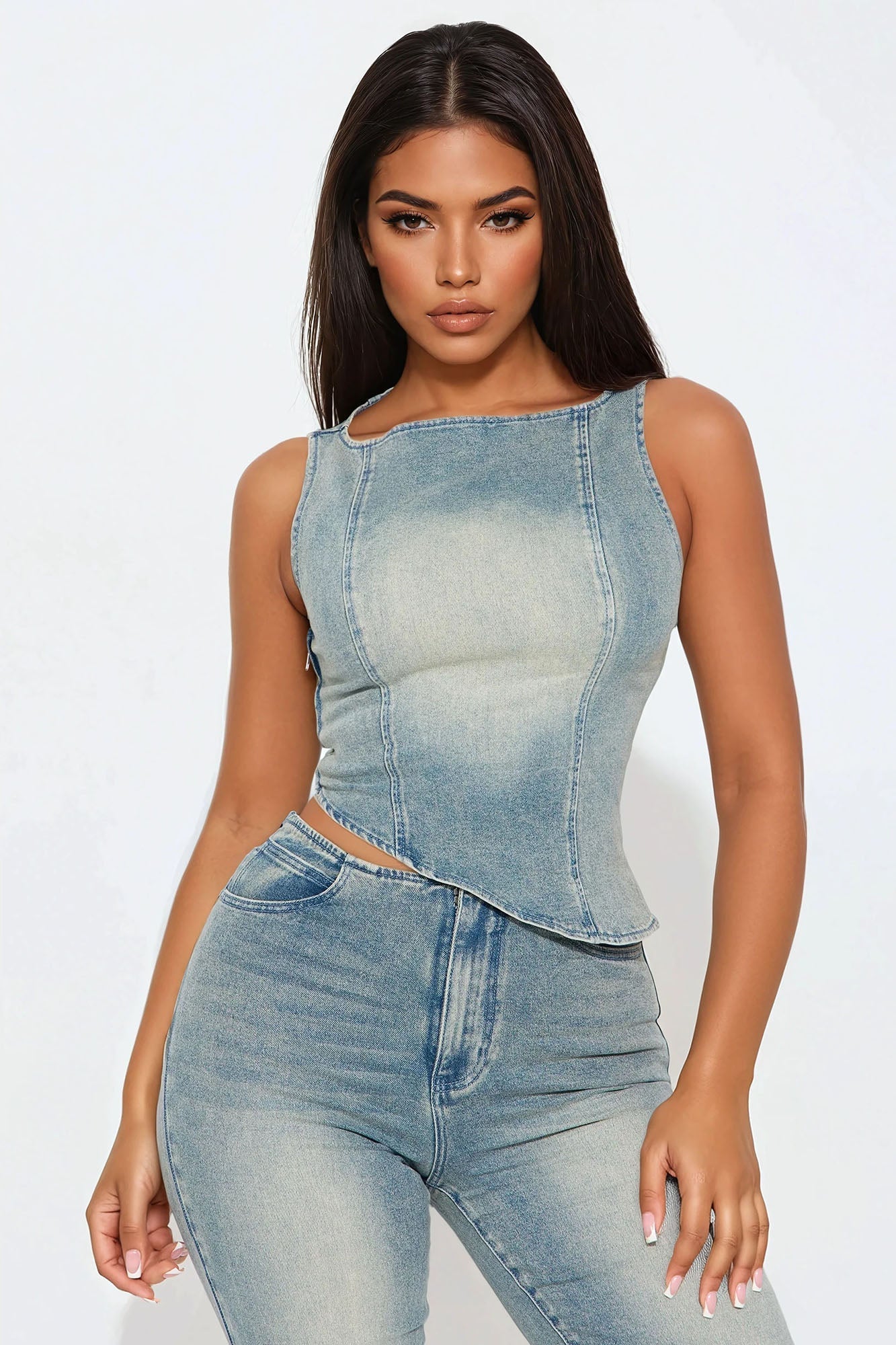 Alana Denim Pant Set