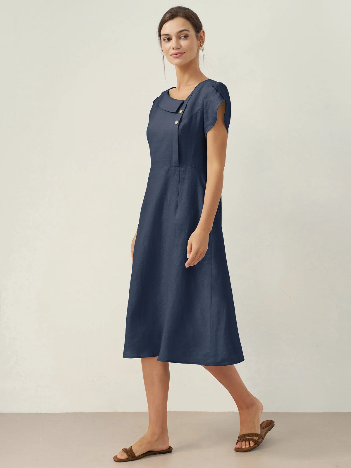 Elodie Linen Midi Dress