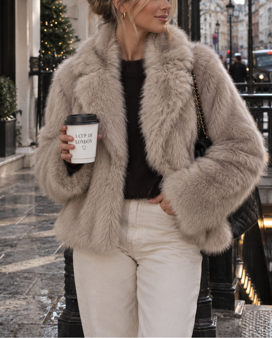 Cropped Faux Fur Jacket