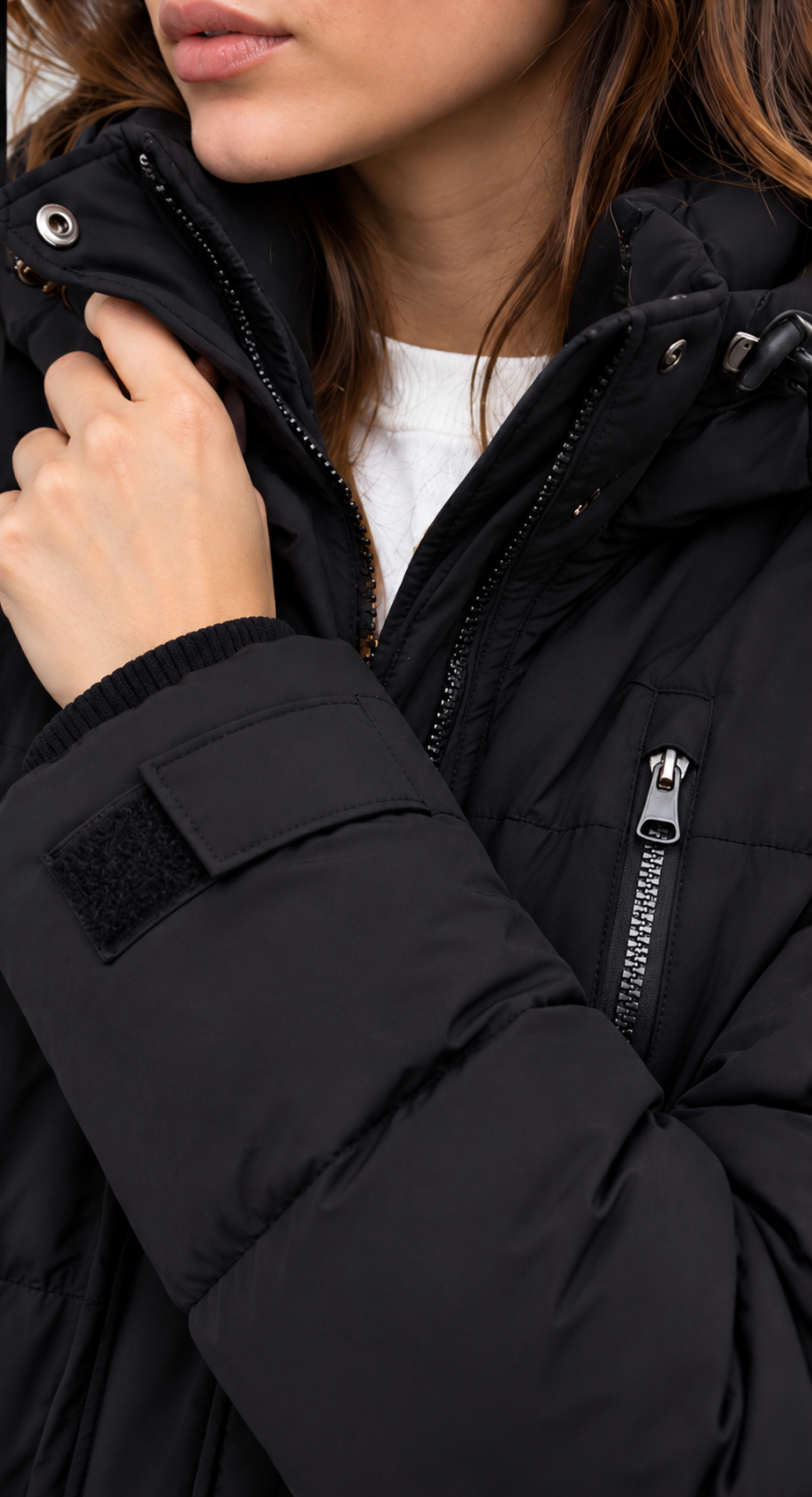 Black Hooded Padded Puffer Jacket