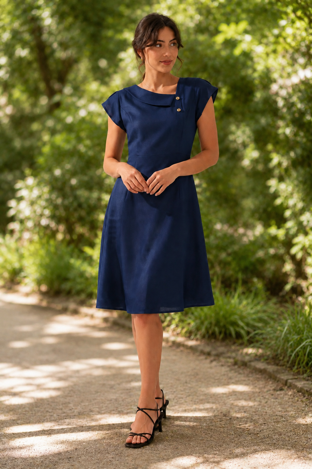 Elodie Linen Midi Dress