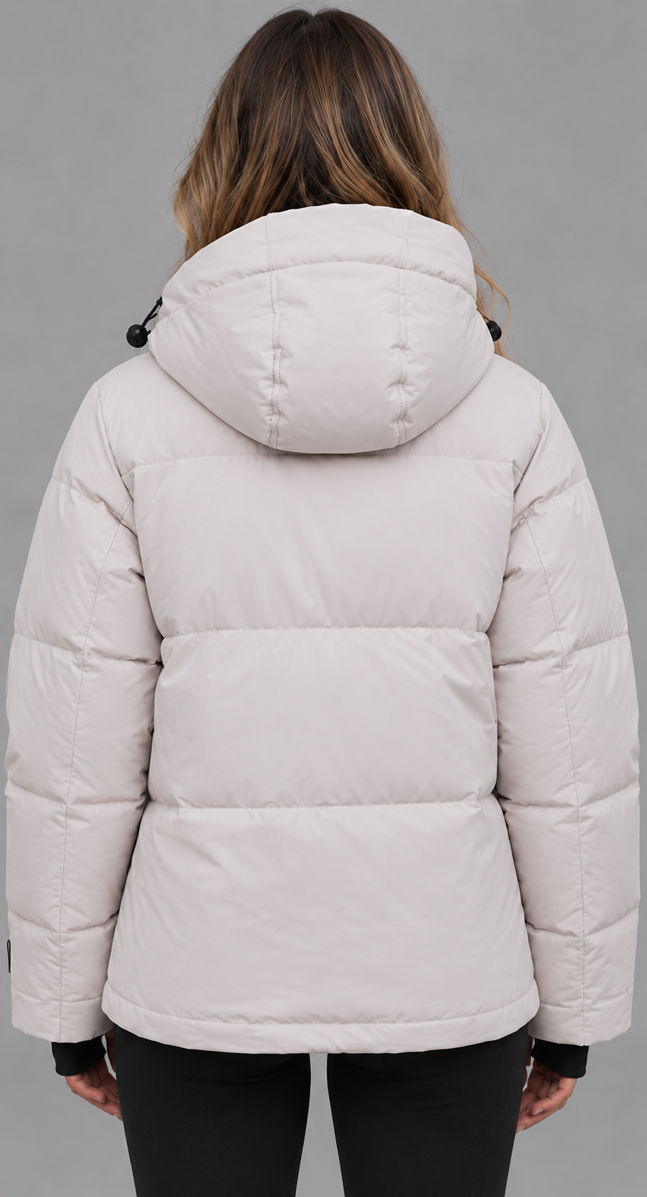 Cream Hooded Padded Puffer Jacket