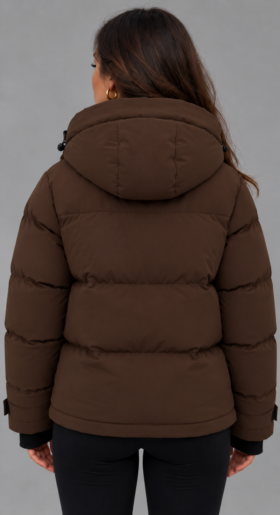 Brown Hooded Padded Puffer Jacket