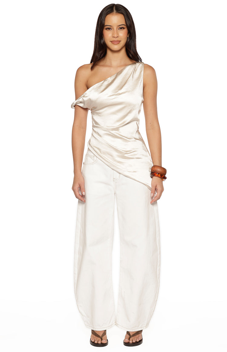Luna Satin Asymmetric Top