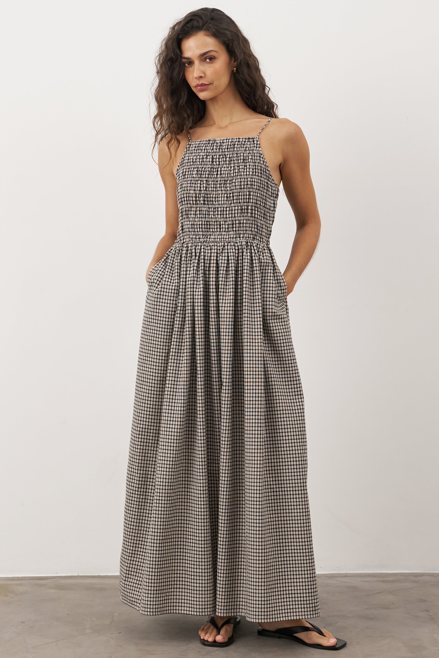 Maeve Gingham Maxi Dress