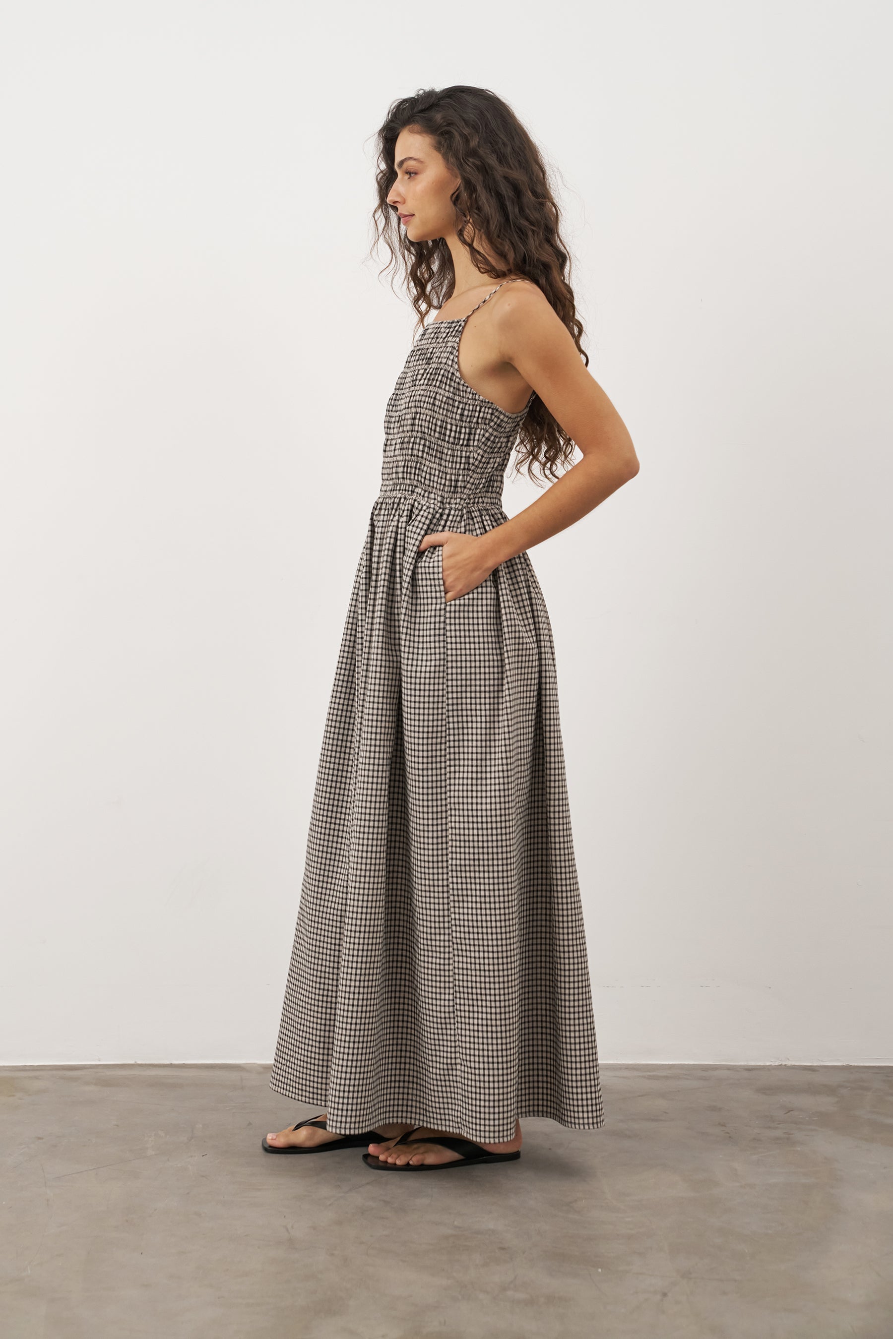 Maeve Gingham Maxi Dress