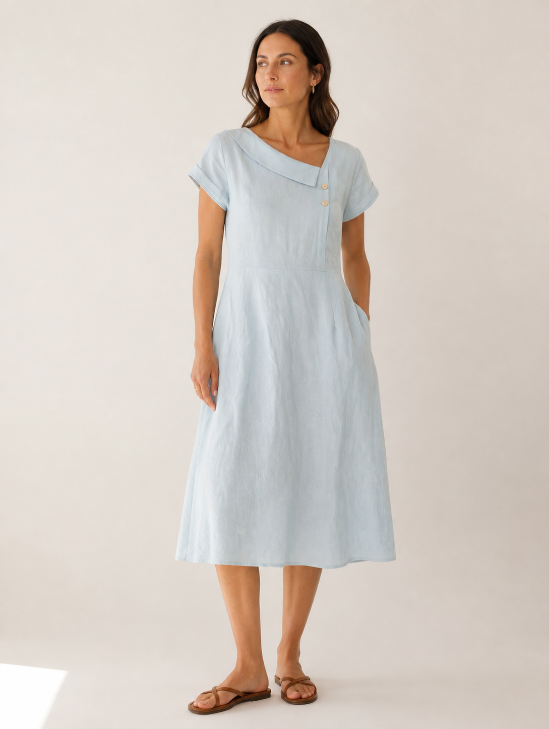 Elodie Linen Midi Dress