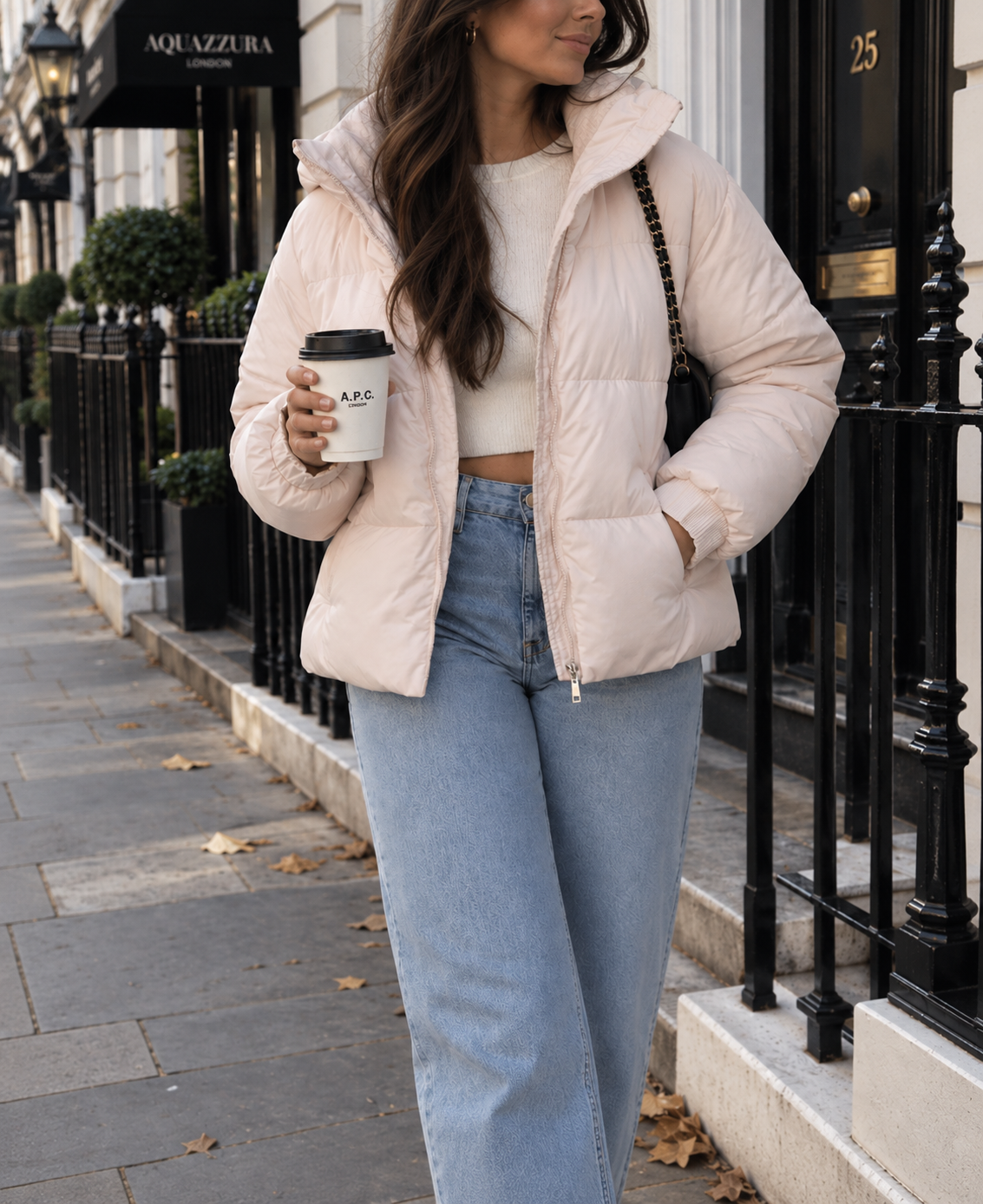 Cropped Fleece-Lined Puffer Jacket