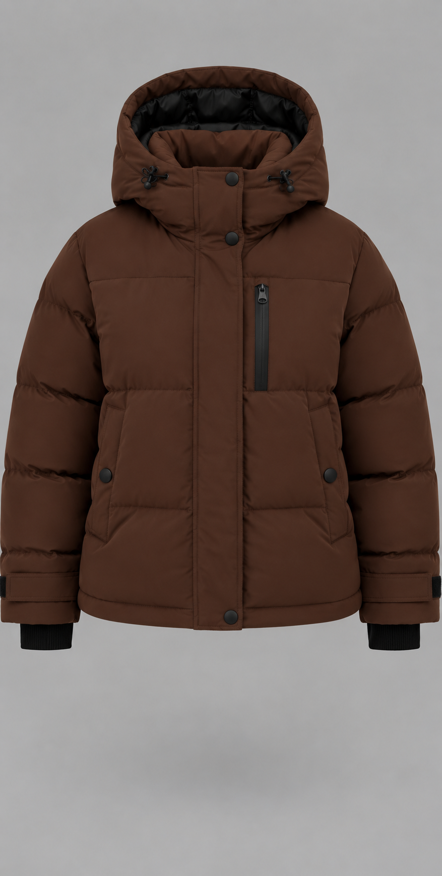 Brown Hooded Padded Puffer Jacket