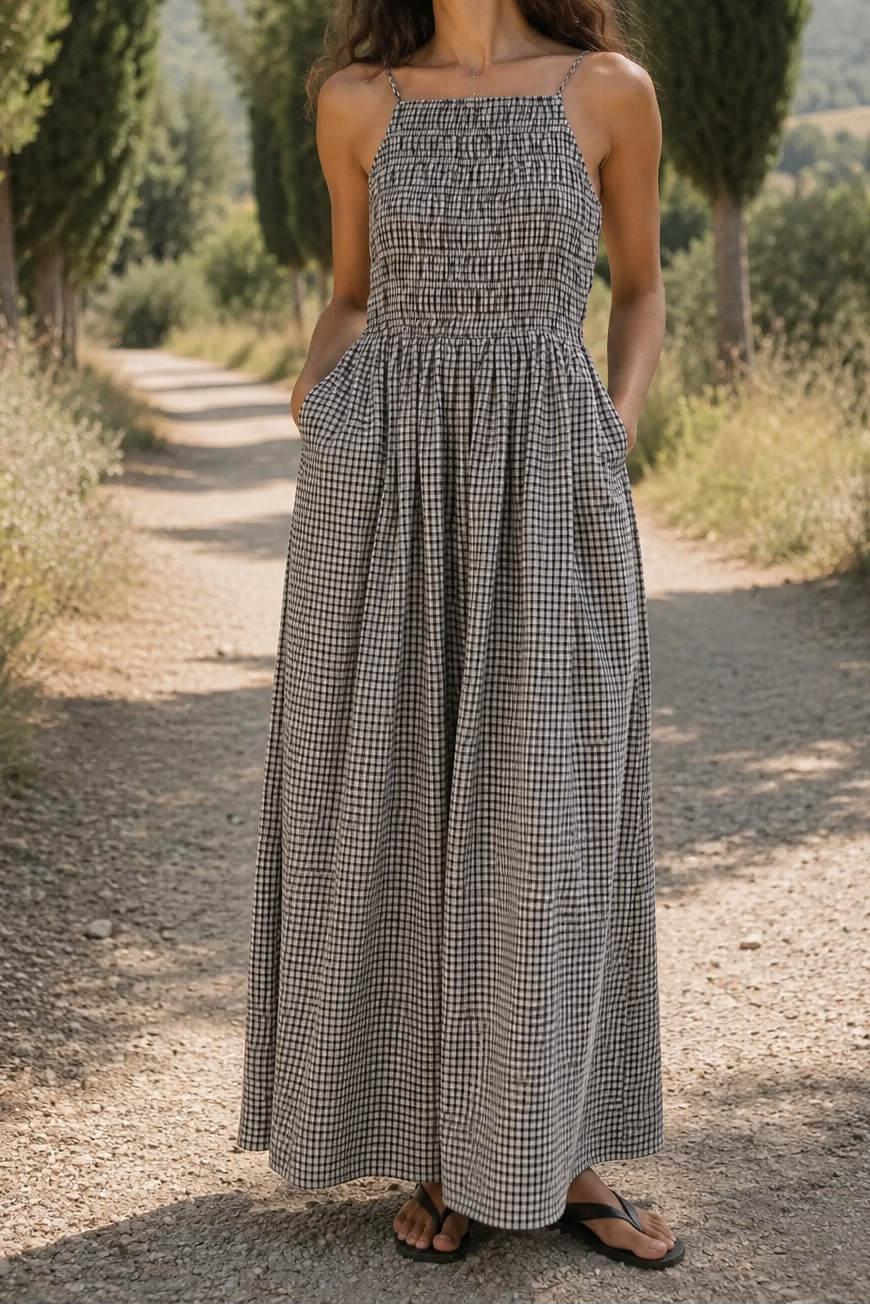 Maeve Gingham Maxi Dress