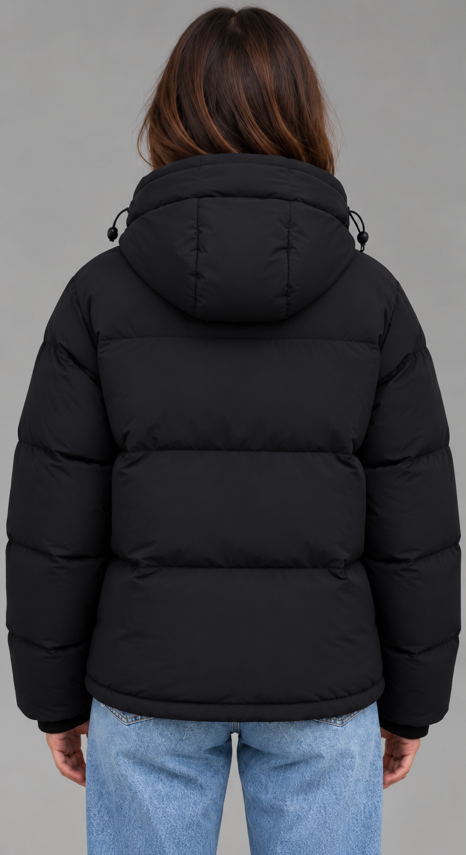 Black Hooded Padded Puffer Jacket