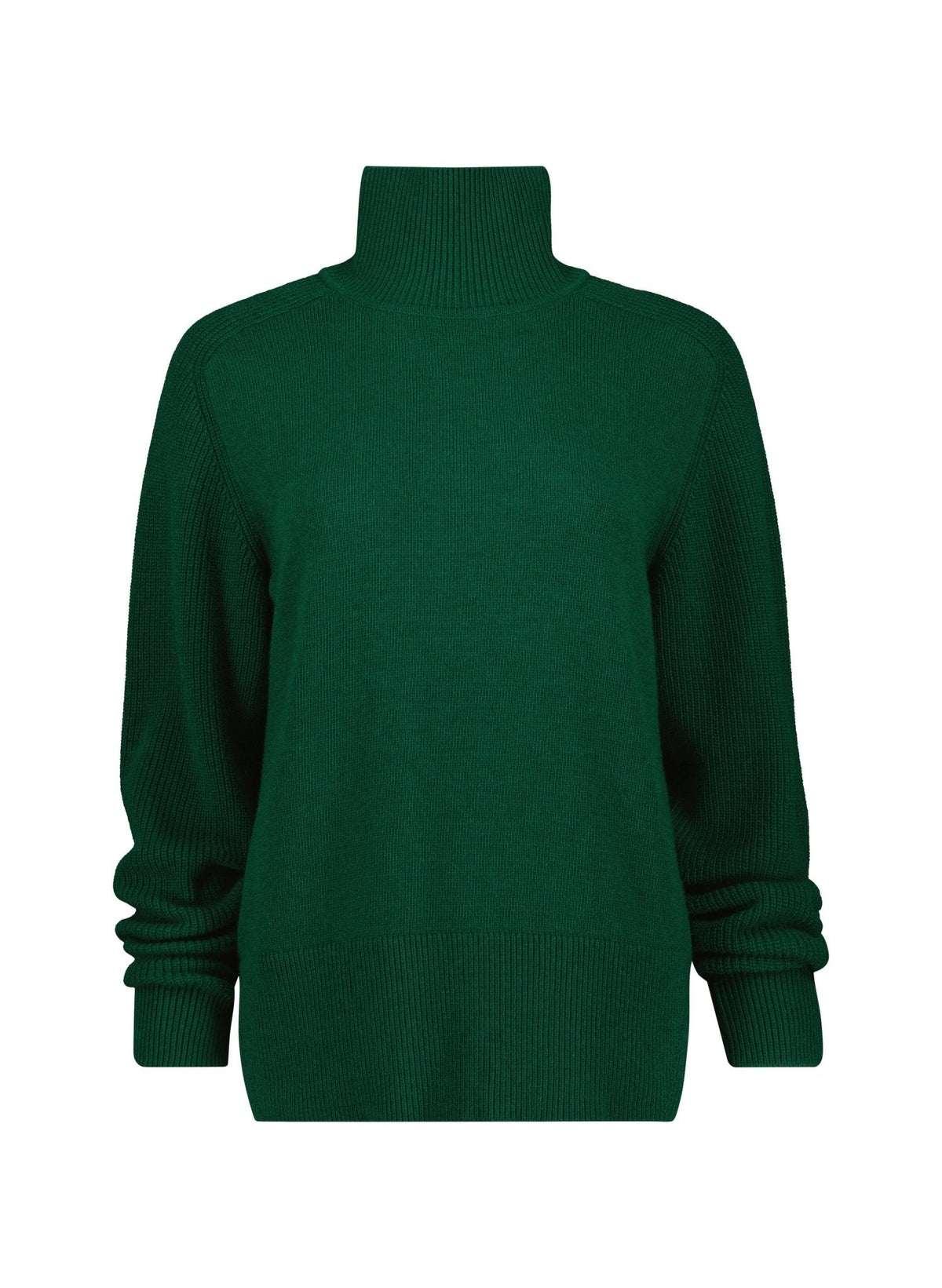 Forest Green Ribbed Turtleneck Jumper