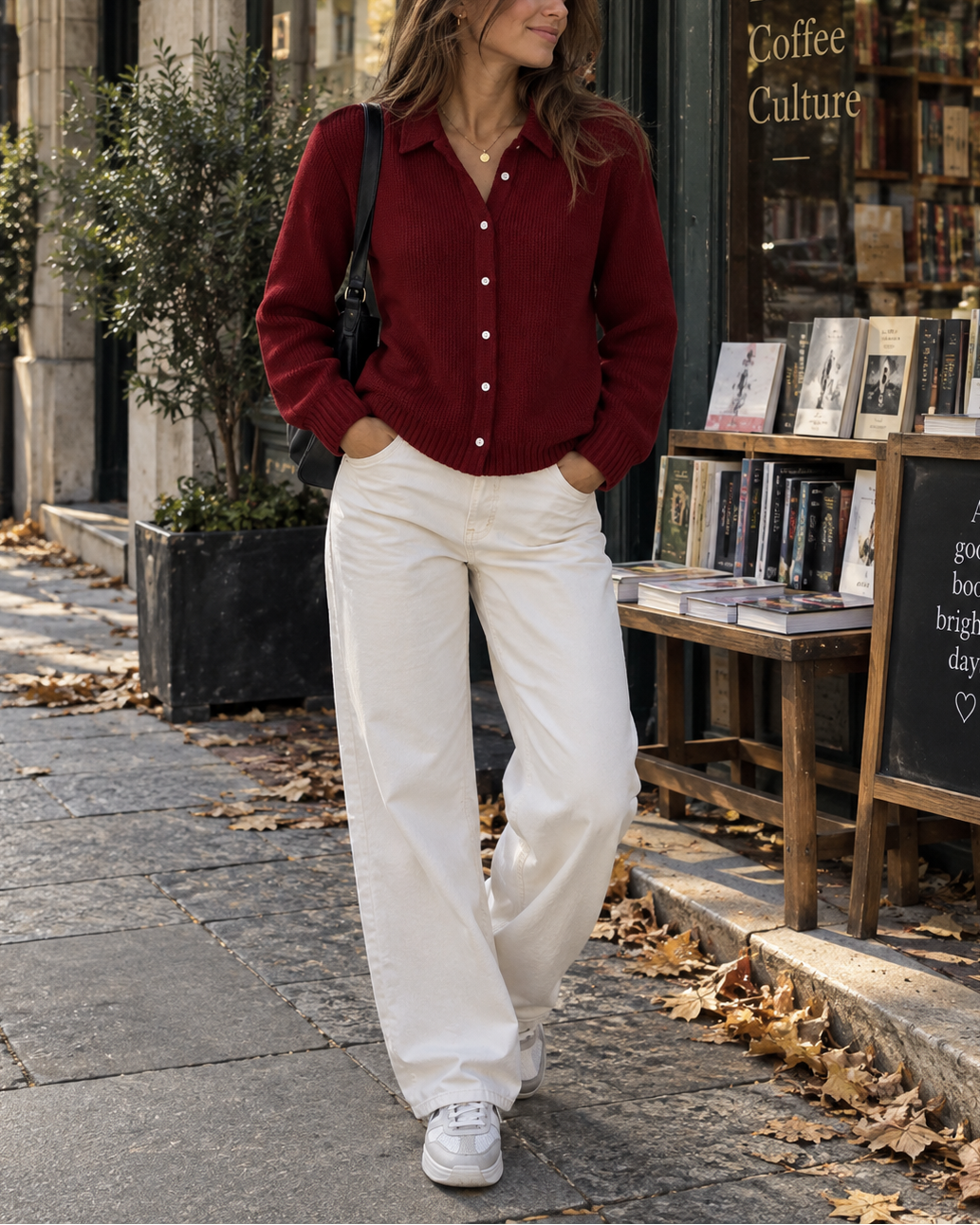 Collared Ribbed Knit Cardigan