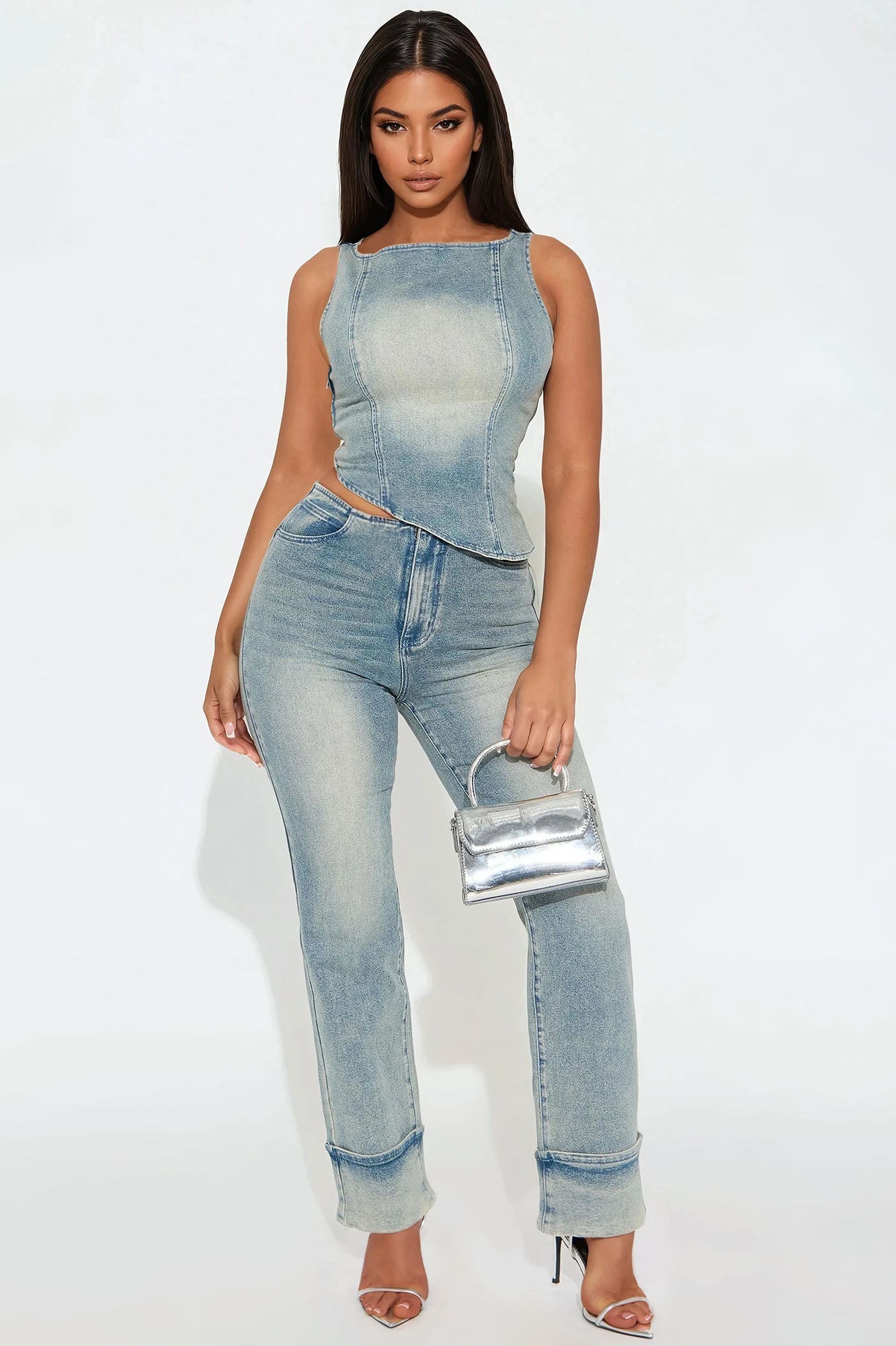 Alana Denim Pant Set