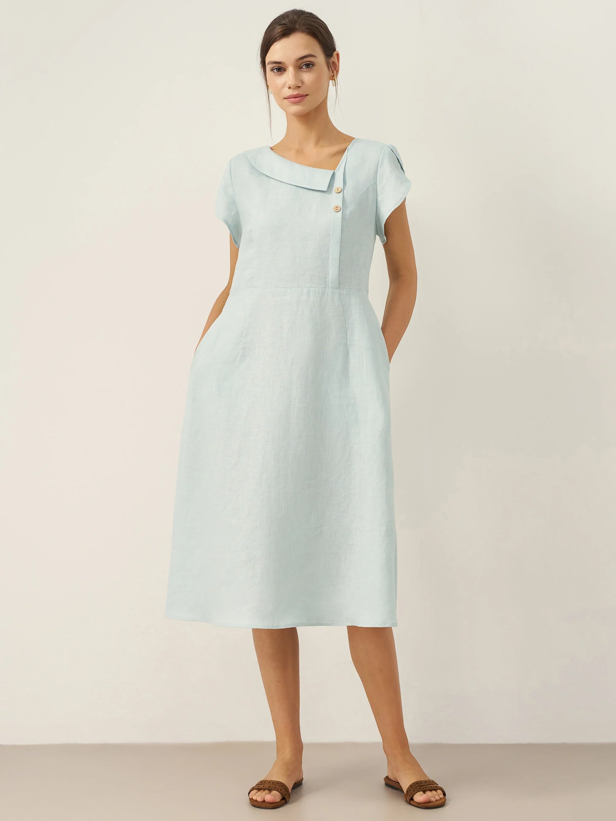 Elodie Linen Midi Dress