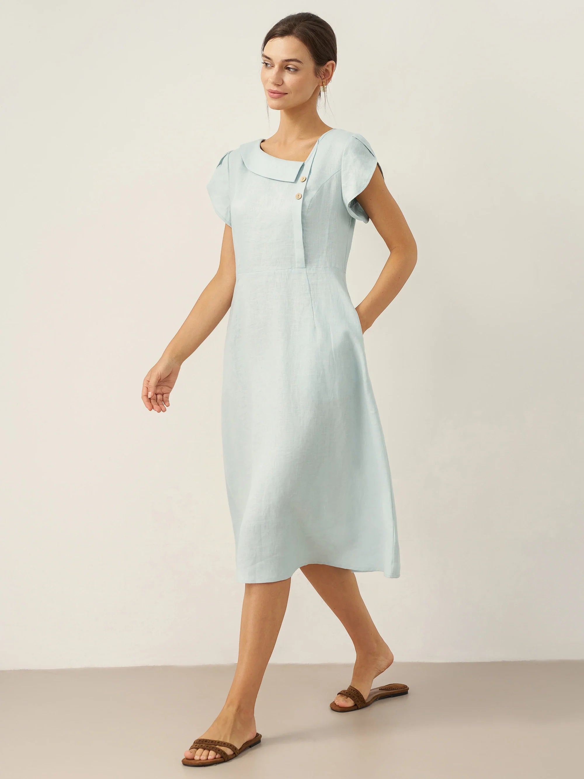 Elodie Linen Midi Dress