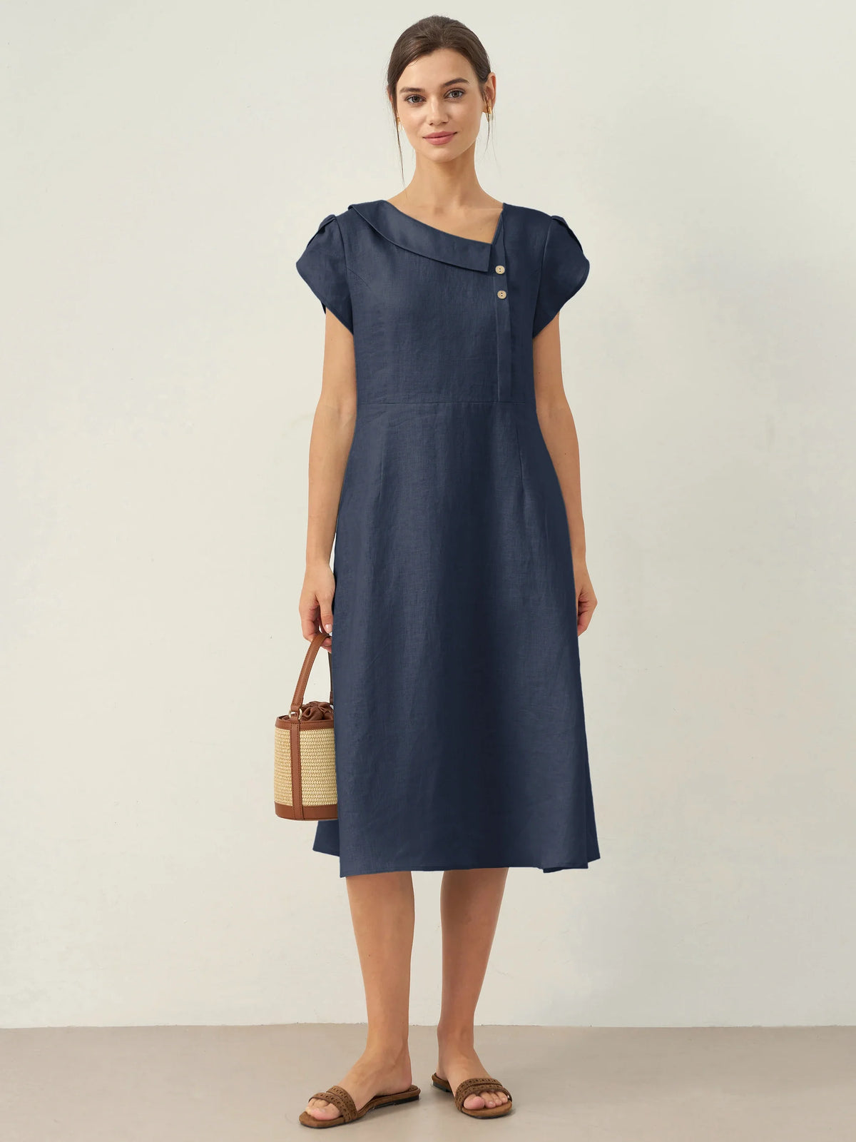 Elodie Linen Midi Dress