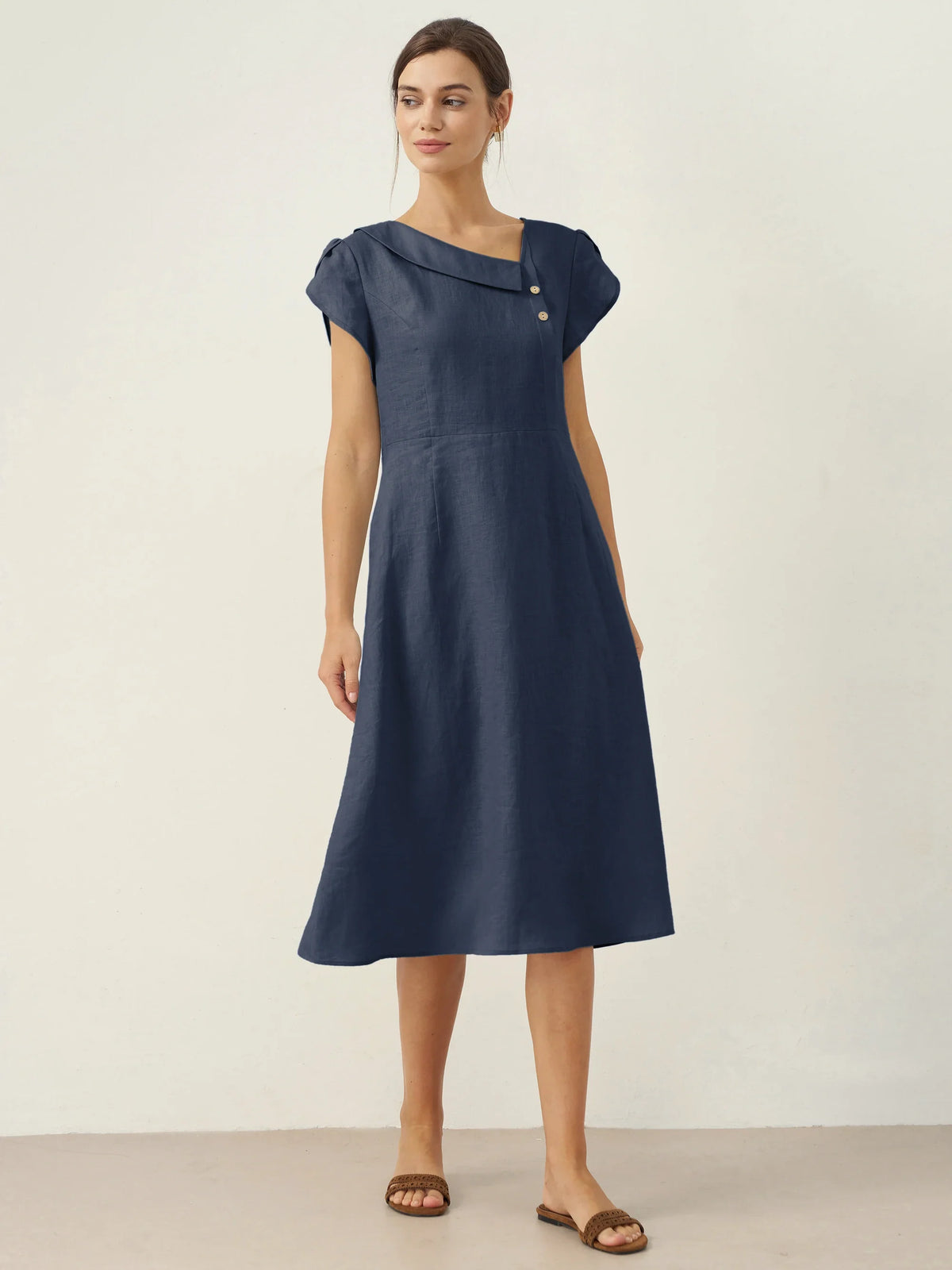 Elodie Linen Midi Dress