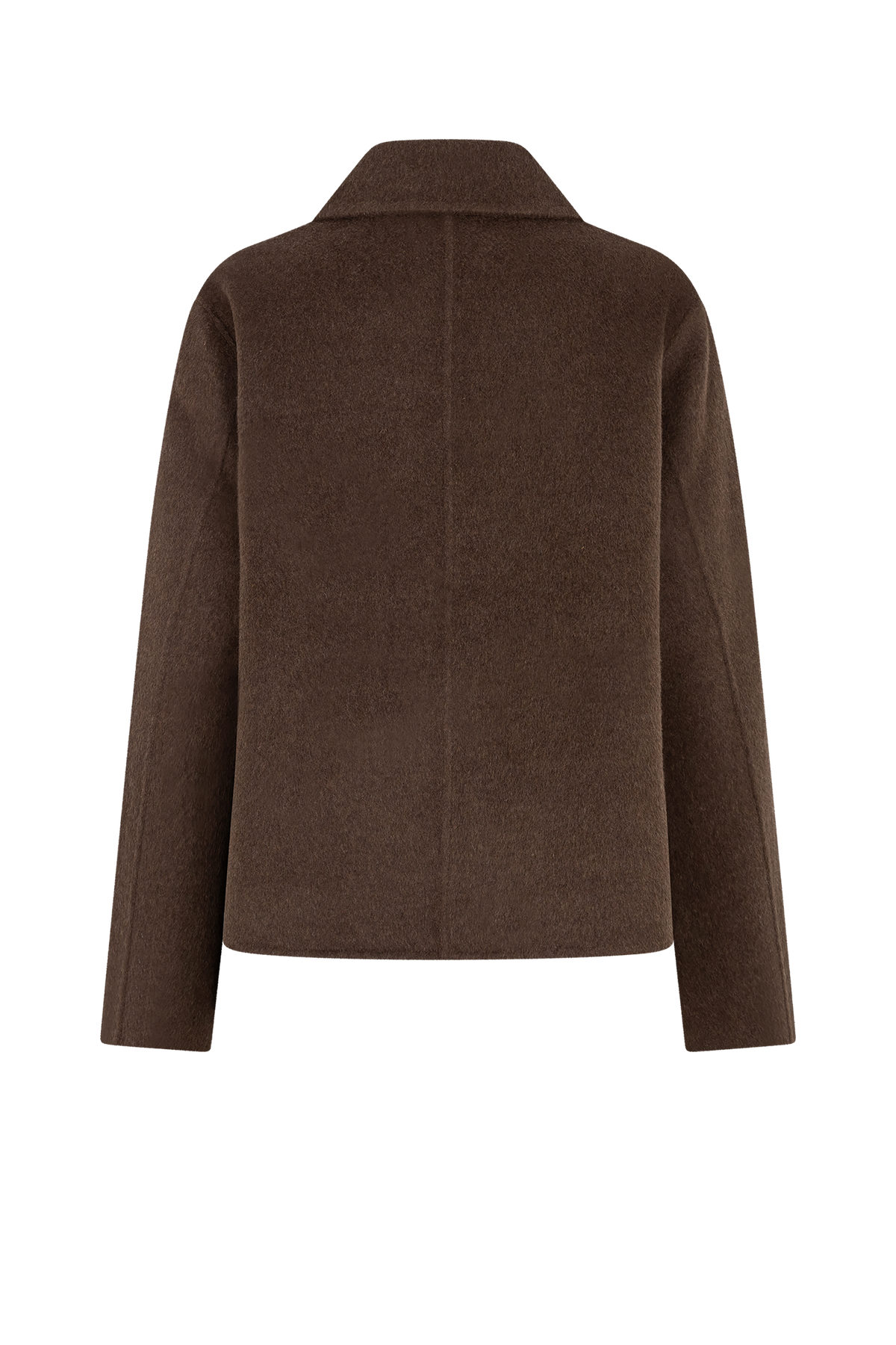 Brown Double-Breasted Wool Peacoat