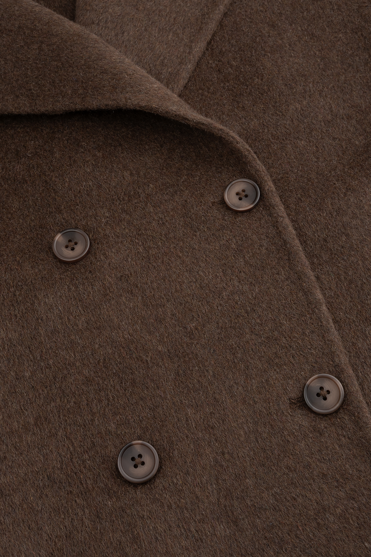 Brown Double-Breasted Wool Peacoat