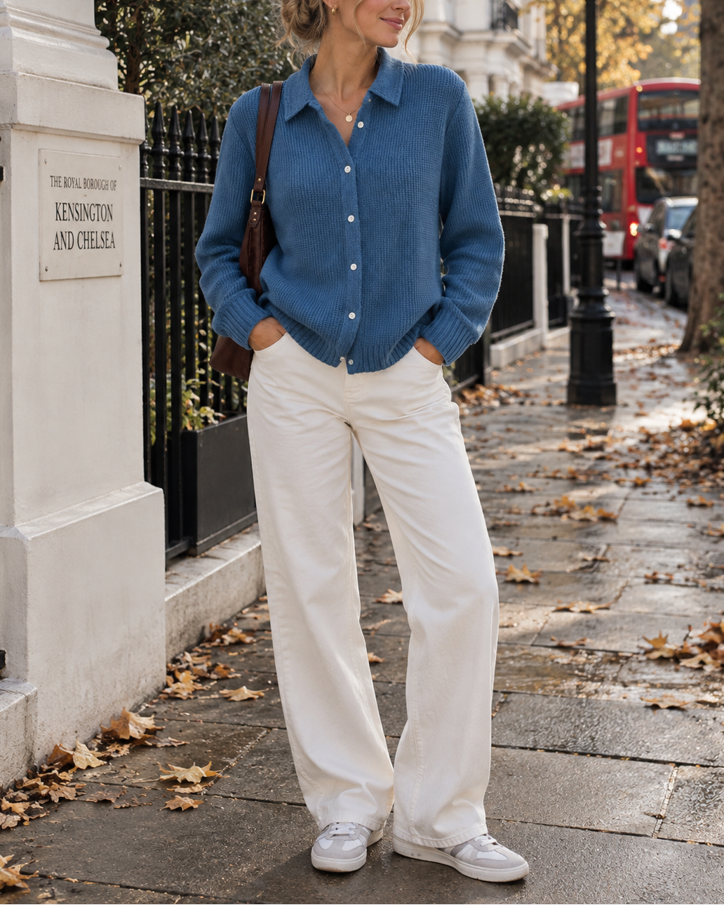 Collared Ribbed Knit Cardigan