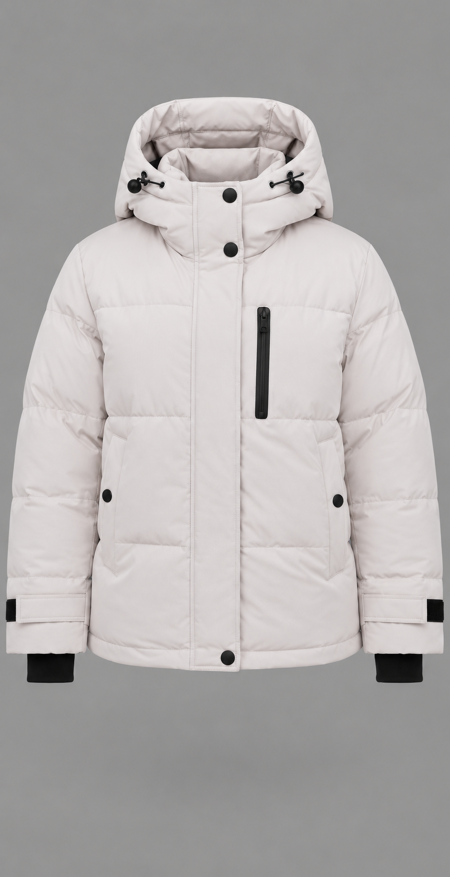 Cream Hooded Padded Puffer Jacket