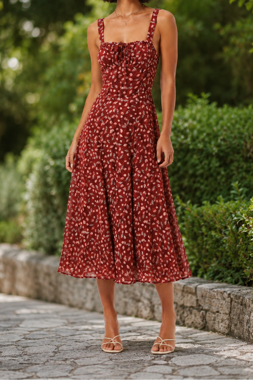 Rosalie Printed Midi Dress