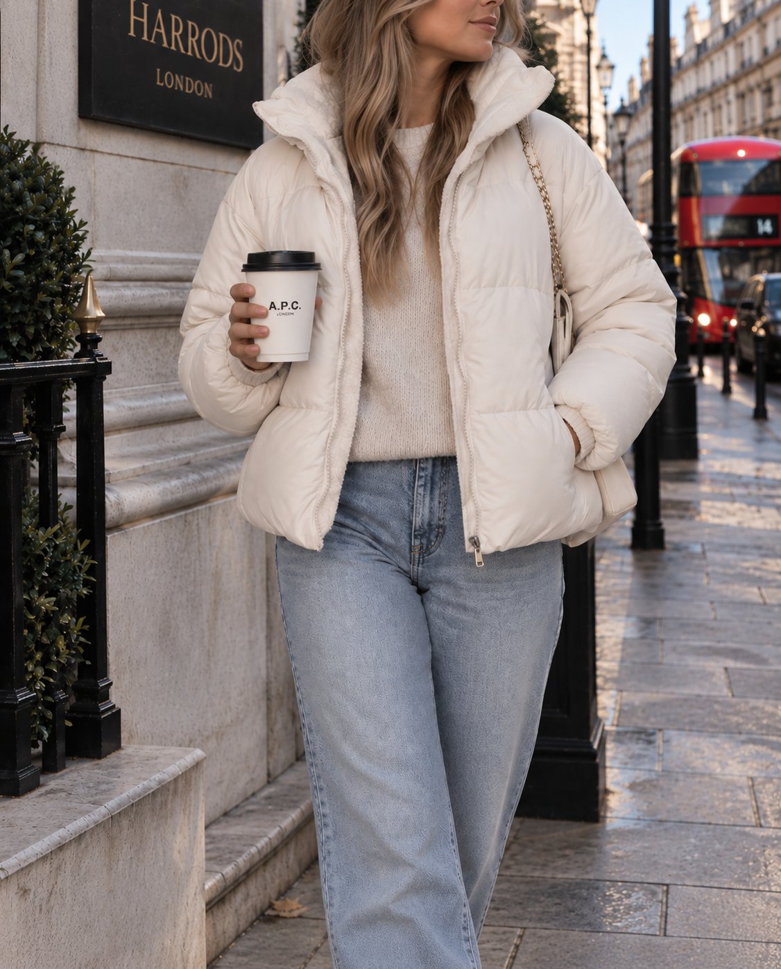 Cropped Fleece-Lined Puffer Jacket