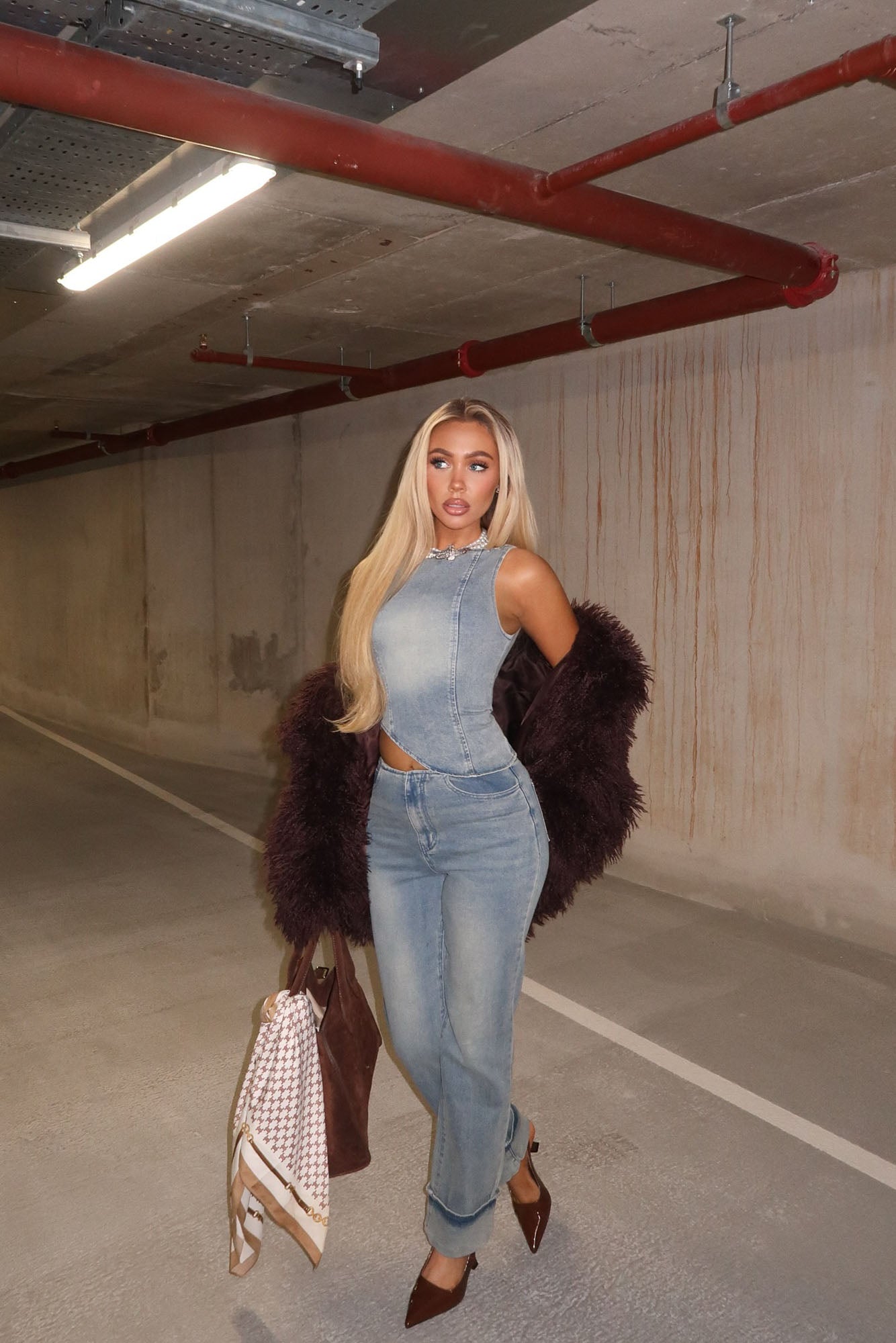 Alana Denim Pant Set