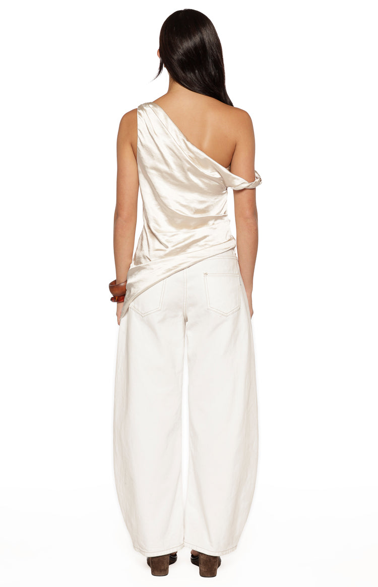Luna Satin Asymmetric Top