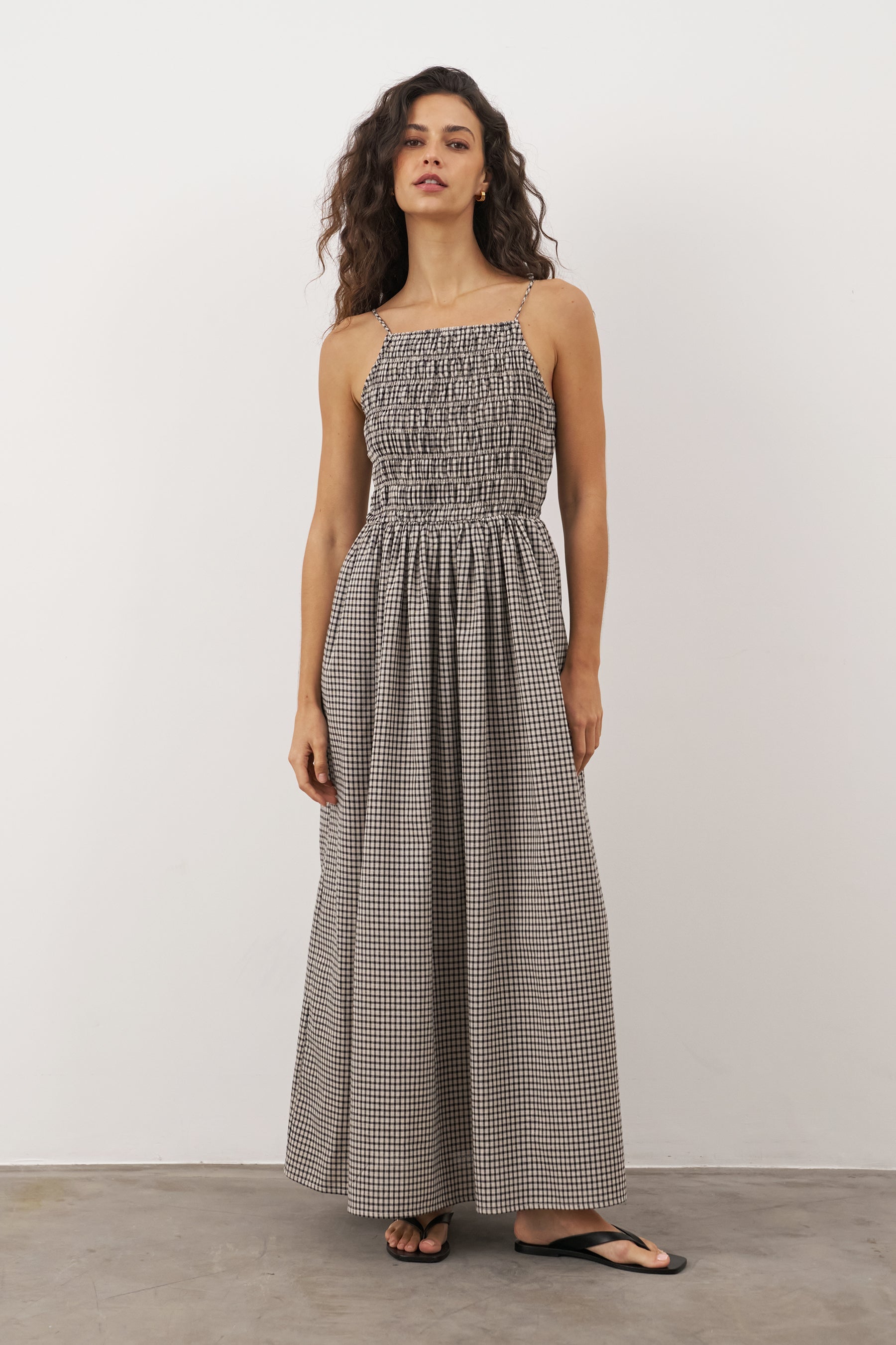 Maeve Gingham Maxi Dress