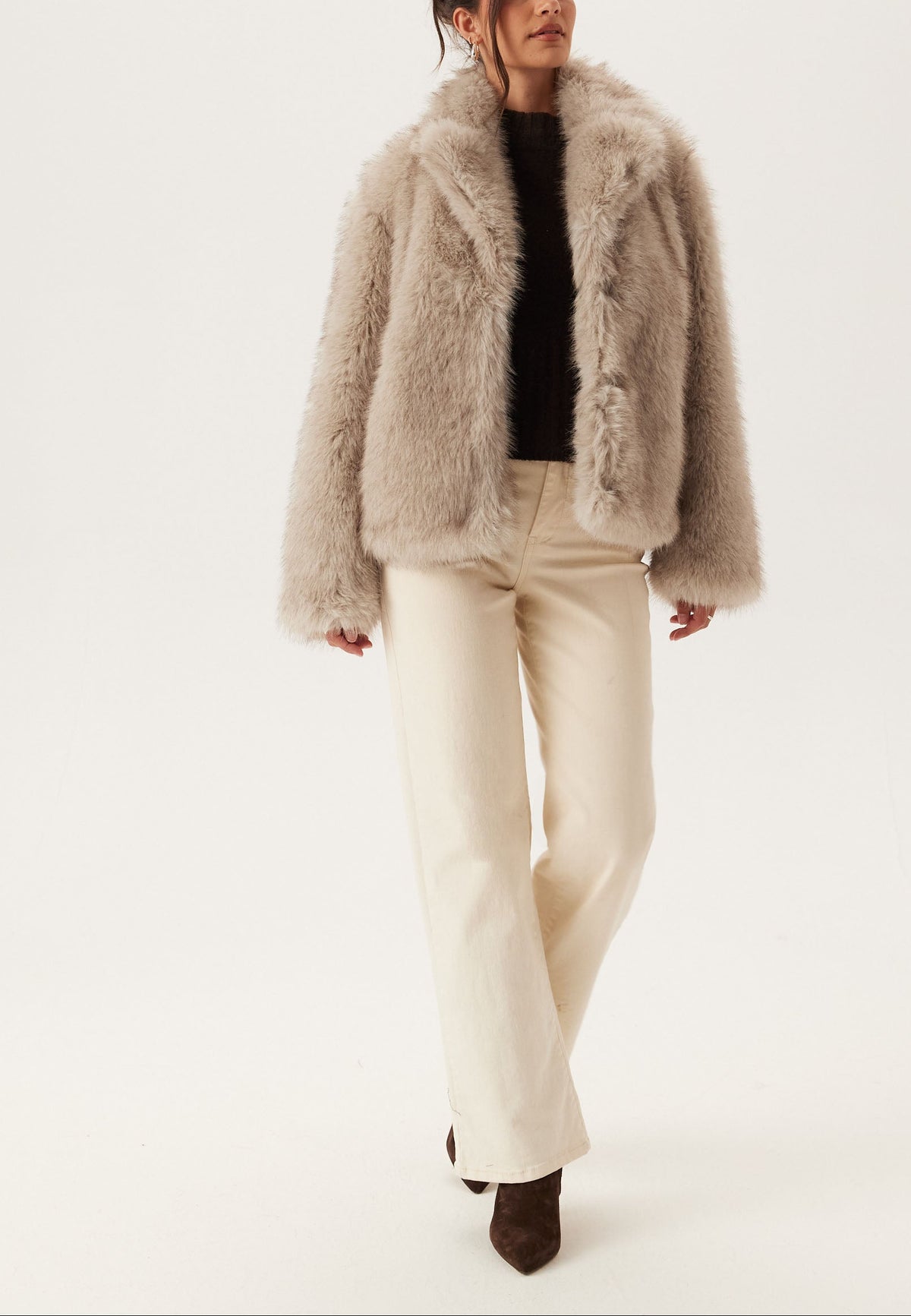 Cropped Faux Fur Jacket