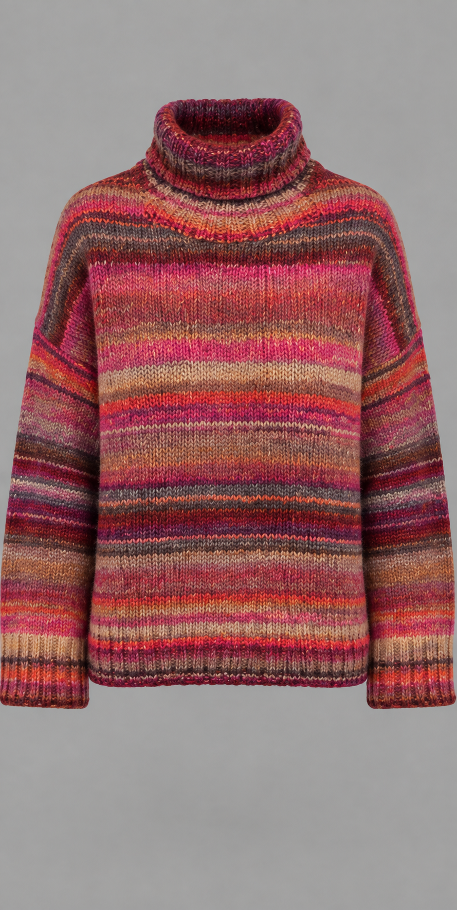 Multicolour Striped Roll Neck Jumper