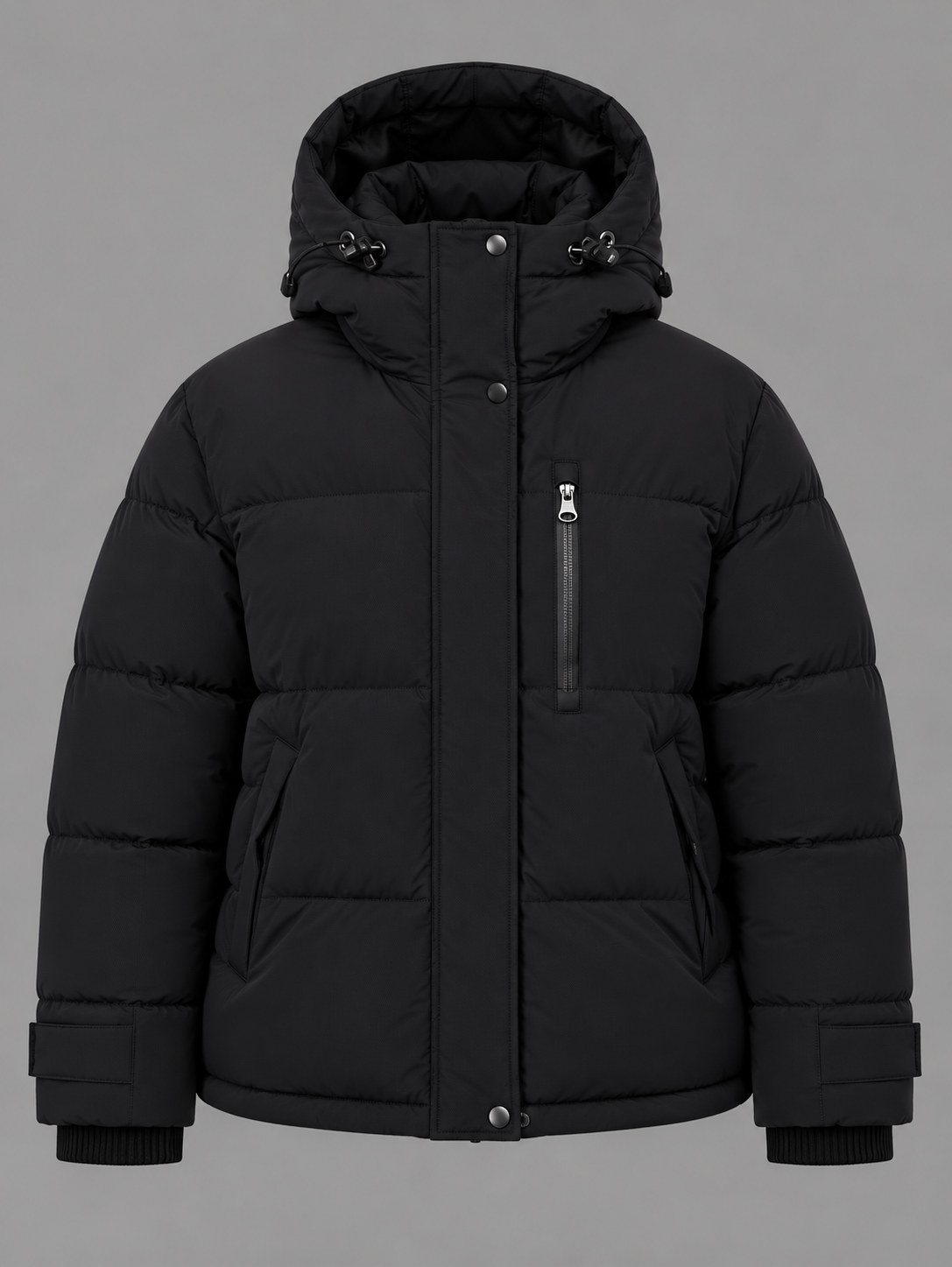 Black Hooded Padded Puffer Jacket