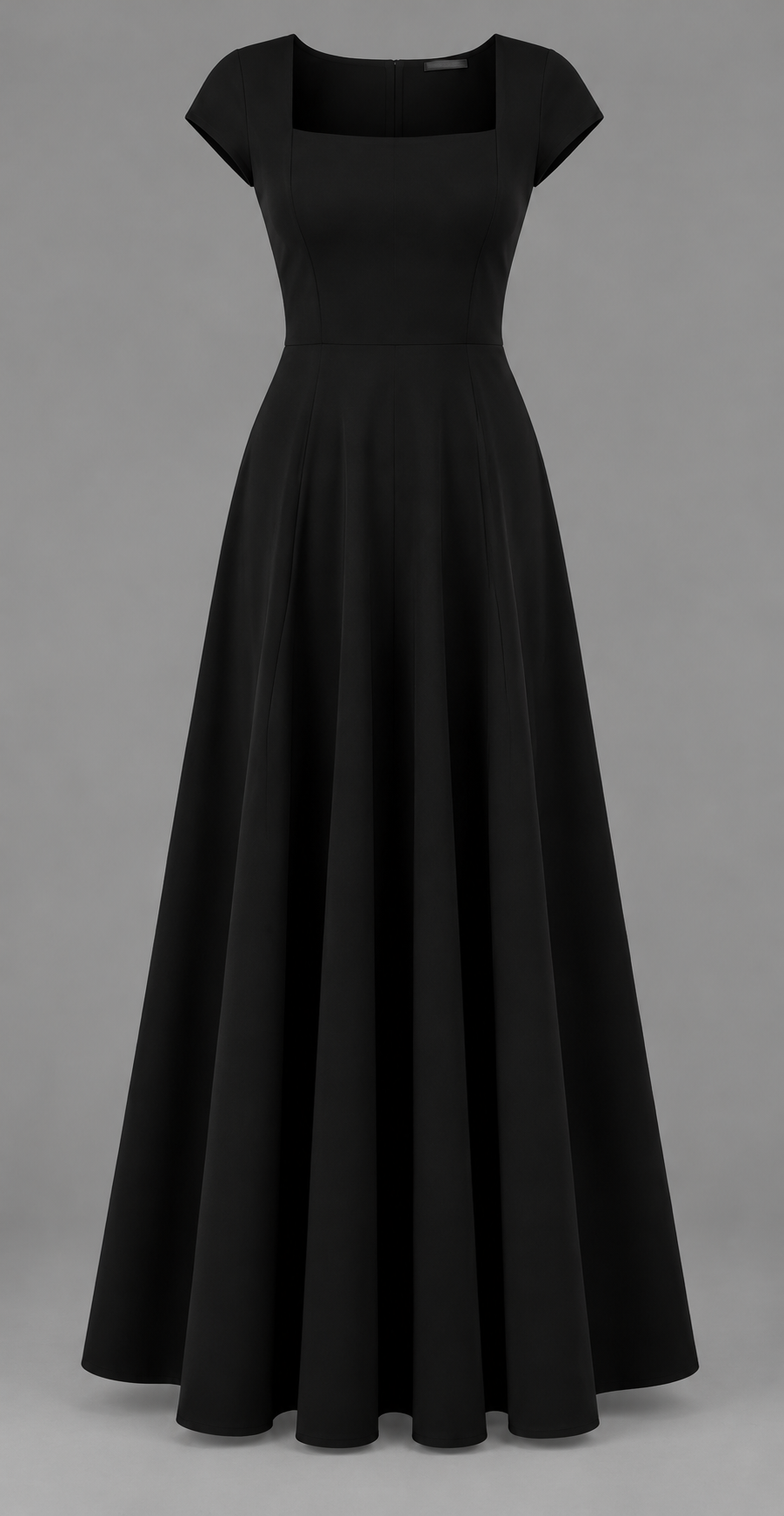 Square Neck Fit and Flare Maxi Dress