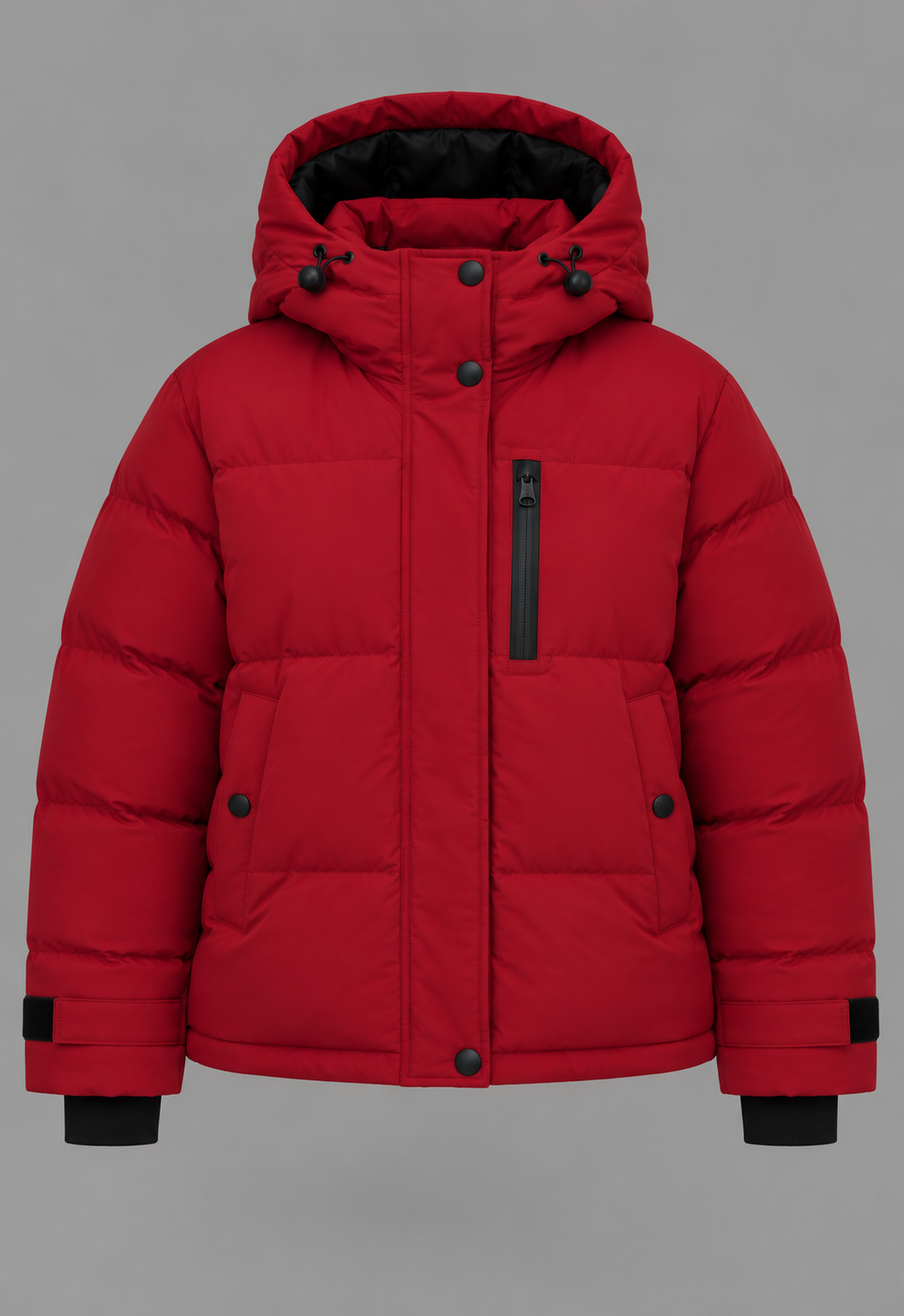 Red Hooded Padded Puffer Jacket